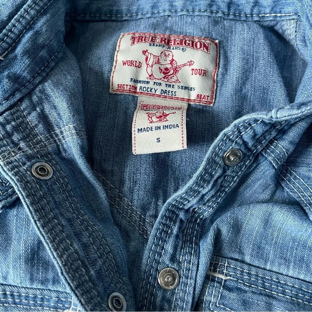 True Religion Rocky western denim chambray shirt Dress 29120 - Picture 12 of 14